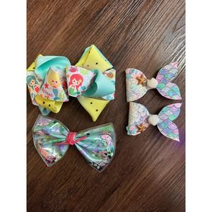 Girls Mermaid Aligator Clip Hair Bows